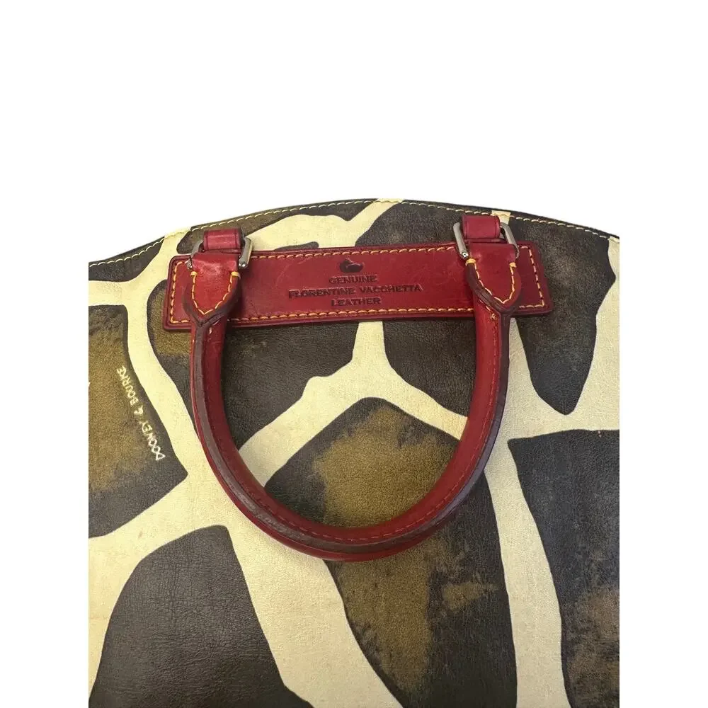 Dooney & Bourke Giraffe Satchel Coated Canvas Red Trim